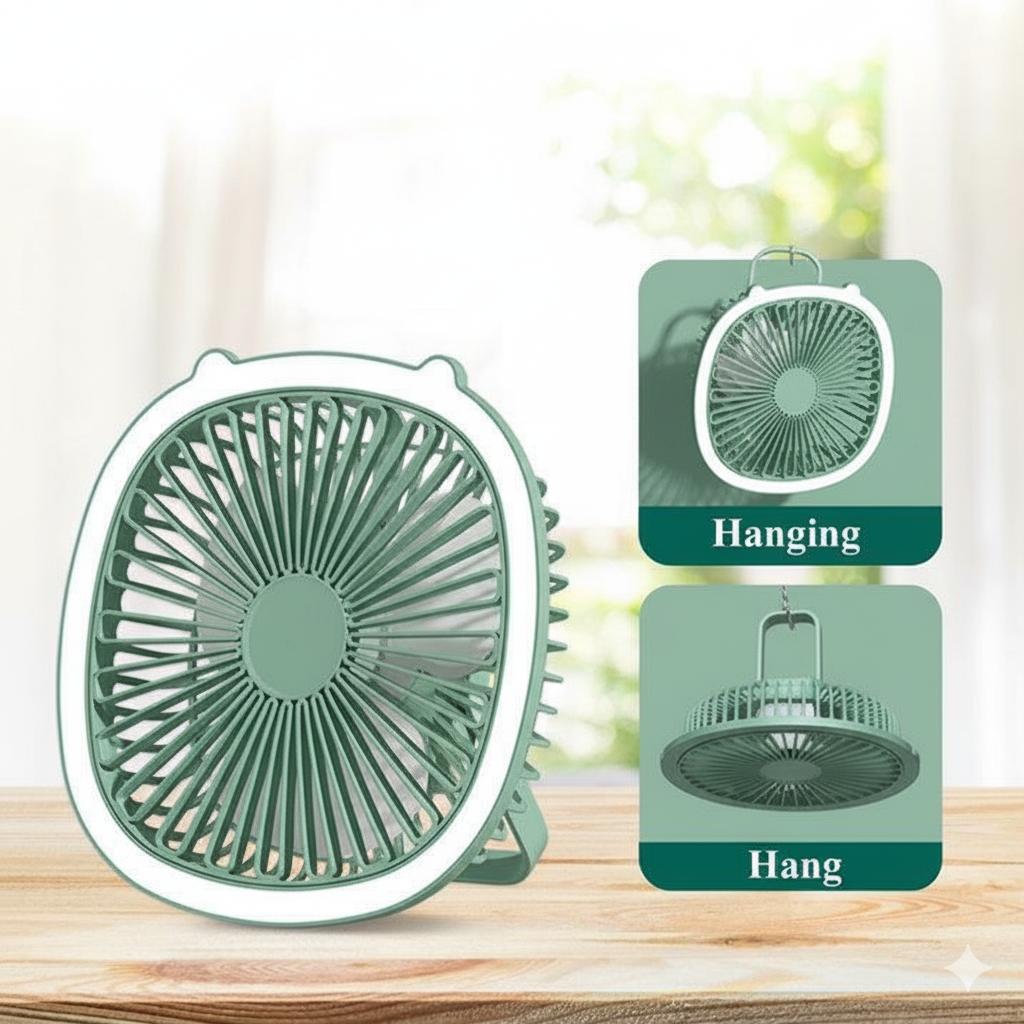 Rechargeable Fan With LED Light