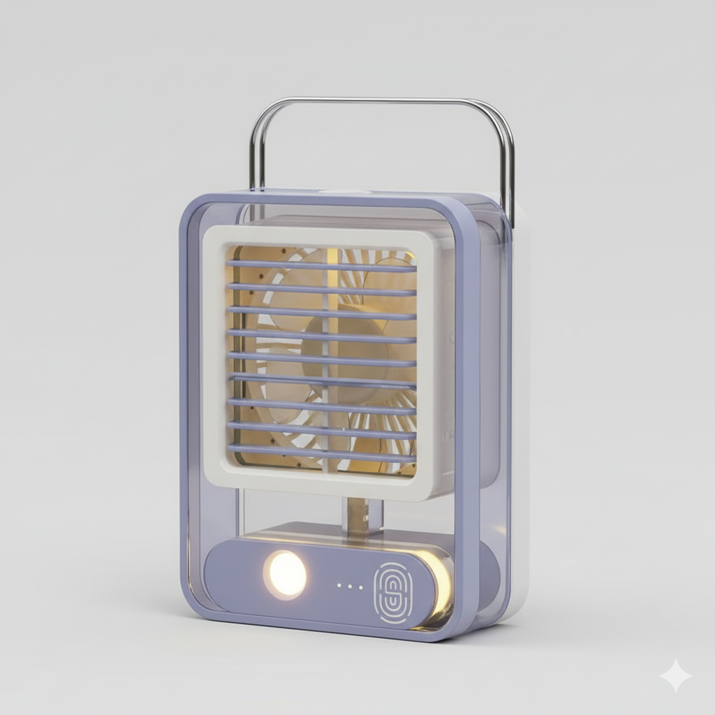 Mini Refrigeration Spray Humidifier Fan With Lamp